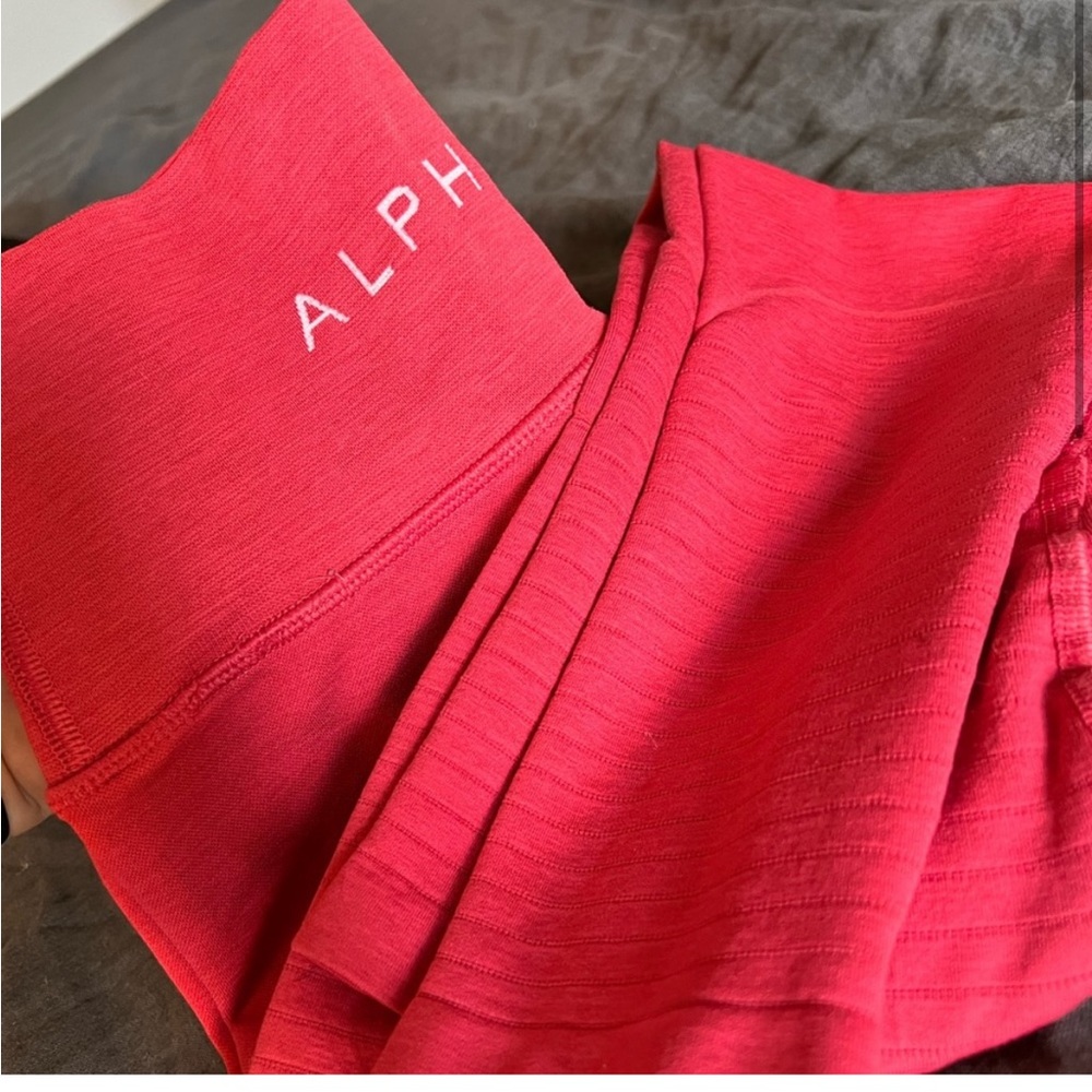red alphalete leggings